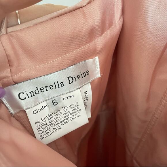 Cinderella Divine | Dusty Rose Pink Sleeveless Deep-V Formal Sequin Sparkle Gown - Picture 8 of 11